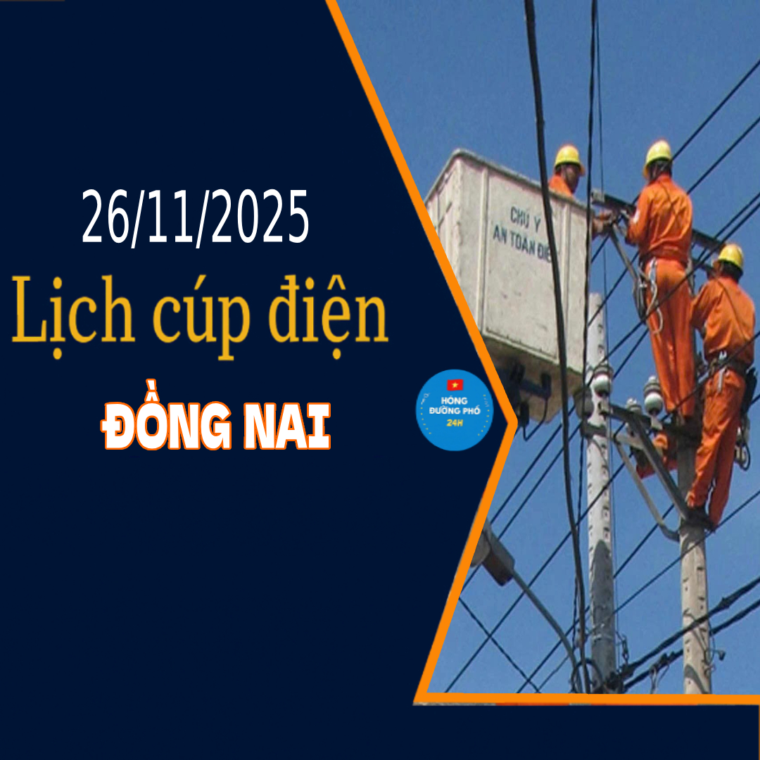 Lịch cắt điện Đồng Nai ngày mai 26/11 cập nhật mới nhất