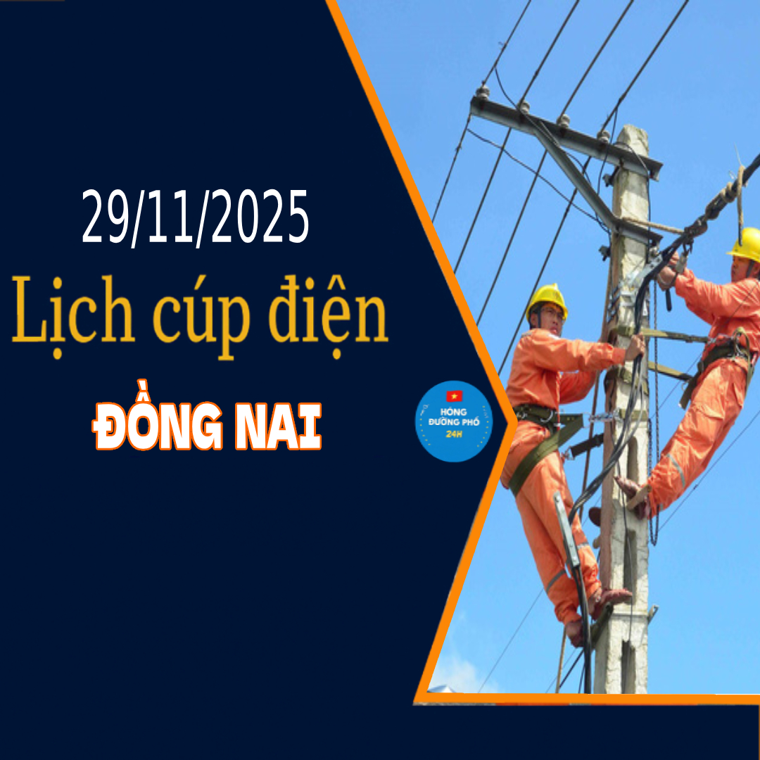 Lịch cắt điện Đồng Nai ngày mai 29/11 cập nhật mới nhất