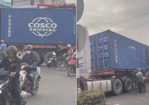 Video 2 vợ chồng t.ạt đầu xe container, vợ bị c.á.n tuvong tại chỗ, chồng kh.óc ng.ất bên thjthe vợ