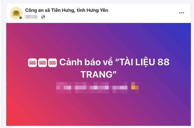 Cảnh báo về tài liệu xấu độc lan truyền trên mạng như ‘Tài liệu 88 trang’