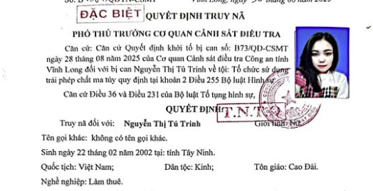 Bắt đối tượng truy nã toàn quốc Phạm Thị Mỹ Chi sinh năm 1998